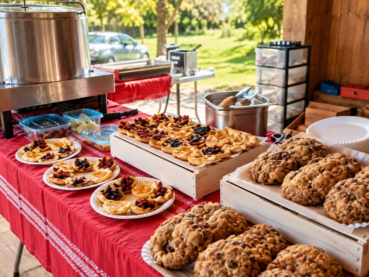 Buffet de mini-tartelettes et cookies faits maison